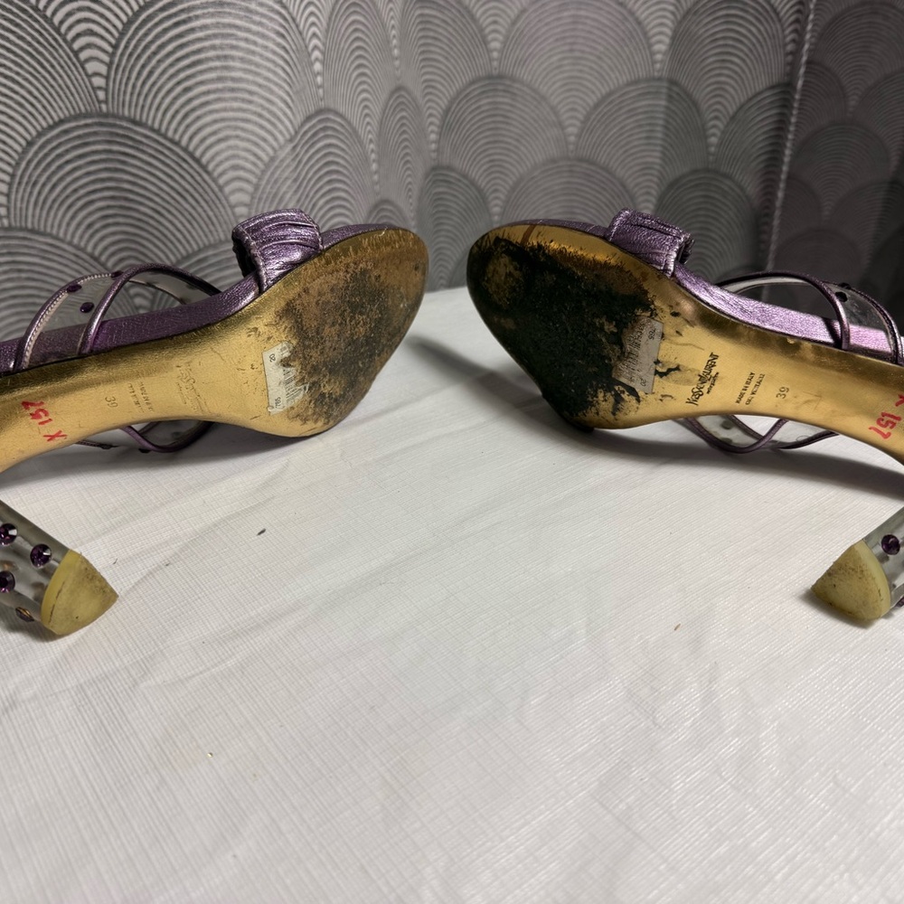 Vintage YSL by Tom Ford Swarovski crystal lucite heels - Picture 12 of 16
